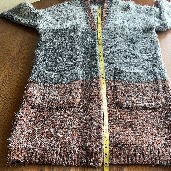 BKE Long Open Cardigan Eyelash Heavyweight Sweater Size Medium Long Sleeves - Picture 9 of 13